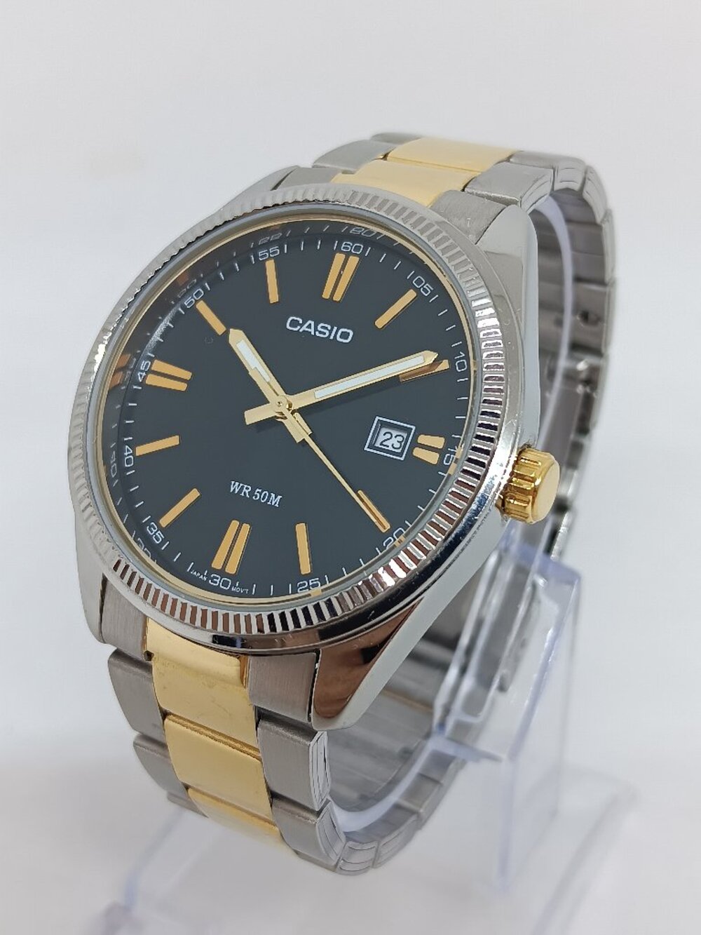 Casio MTP-1302 Men's 39mm Two Tone S/Steel Japanese Quartz Date Watch NEW BATT